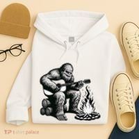 Bigfoot Playing Guitar Rock On Sasquatch Big Foot Hoodie thumb 4