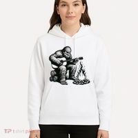 Bigfoot Playing Guitar Rock On Sasquatch Big Foot Hoodie thumb 5