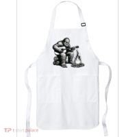 Bigfoot Playing Guitar Rock On Sasquatch Big Foot Apron thumb 0