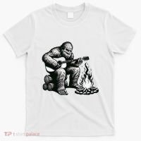 Bigfoot Playing Guitar Rock On Sasquatch Big Foot T-Shirt thumb 0