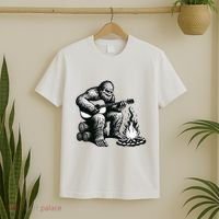 Bigfoot Playing Guitar Rock On Sasquatch Big Foot T-Shirt thumb 2