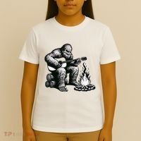 Bigfoot Playing Guitar Rock On Sasquatch Big Foot T-Shirt thumb 4