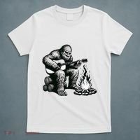 Bigfoot Playing Guitar Rock On Sasquatch Big Foot T-Shirt thumb 5