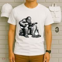 Bigfoot Playing Guitar Rock On Sasquatch Big Foot T-Shirt thumb 6
