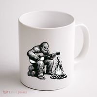 Bigfoot Playing Guitar Rock On Sasquatch Big Foot Coffee Mug thumb 1