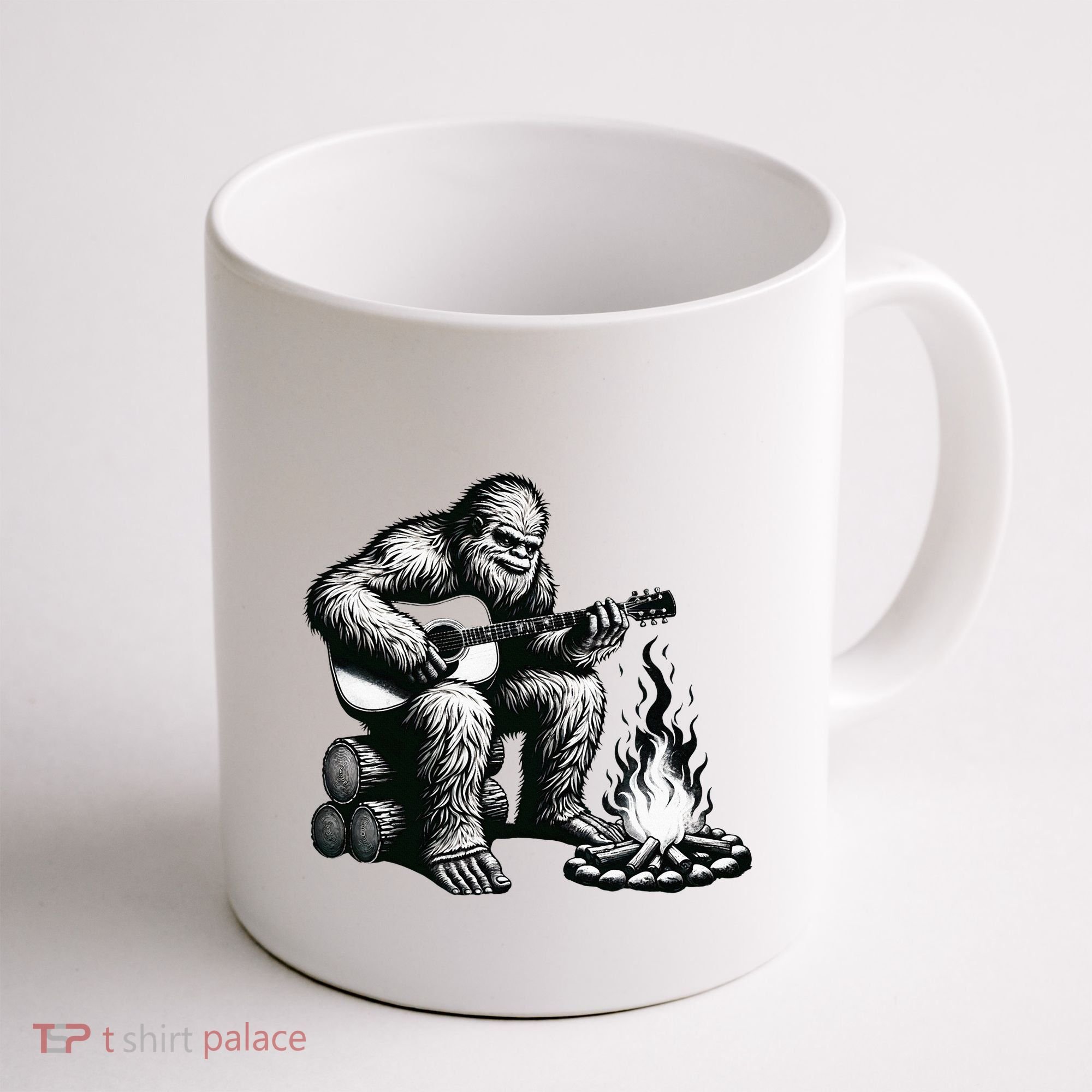 Bigfoot Playing Guitar Rock On Sasquatch Big Foot Coffee Mug