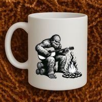Bigfoot Playing Guitar Rock On Sasquatch Big Foot Coffee Mug thumb 2