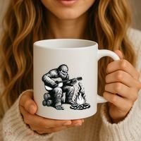 Bigfoot Playing Guitar Rock On Sasquatch Big Foot Coffee Mug thumb 3