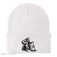 Bigfoot Playing Guitar Rock On Sasquatch Big Foot Beanie thumb 0