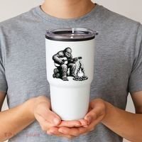 Bigfoot Playing Guitar Rock On Sasquatch Big Foot Tumbler thumb 2