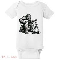Bigfoot Playing Guitar Rock On Sasquatch Big Foot Baby Bodysuit thumb 0
