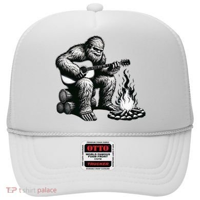 Bigfoot Playing Guitar Rock On Sasquatch Big Foot Hat