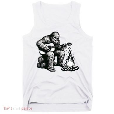 Bigfoot Playing Guitar Rock On Sasquatch Big Foot Tank Top