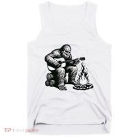 Bigfoot Playing Guitar Rock On Sasquatch Big Foot Tank Top thumb 0