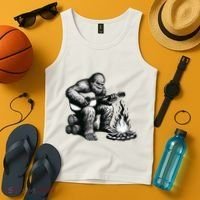 Bigfoot Playing Guitar Rock On Sasquatch Big Foot Tank Top thumb 4