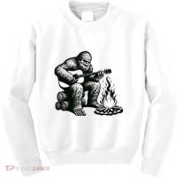 Bigfoot Playing Guitar Rock On Sasquatch Big Foot Kids Sweatshirt thumb 0