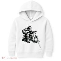Bigfoot Playing Guitar Rock On Sasquatch Big Foot Kids Hoodie thumb 0