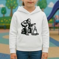 Bigfoot Playing Guitar Rock On Sasquatch Big Foot Kids Hoodie thumb 3