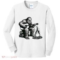 Bigfoot Playing Guitar Rock On Sasquatch Big Foot Kids Long Sleeve Shirt thumb 0