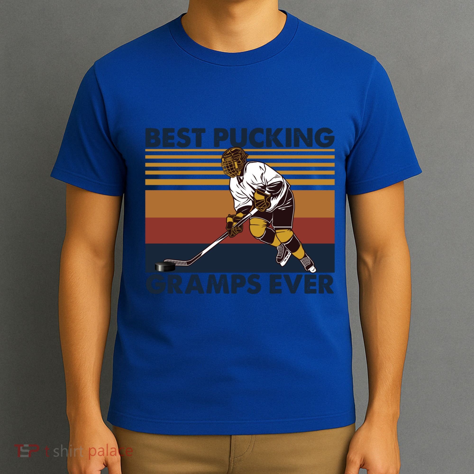 Best Pucking Gramps Ever Funny Hockey Grandpa Saying Gift T-Shirt