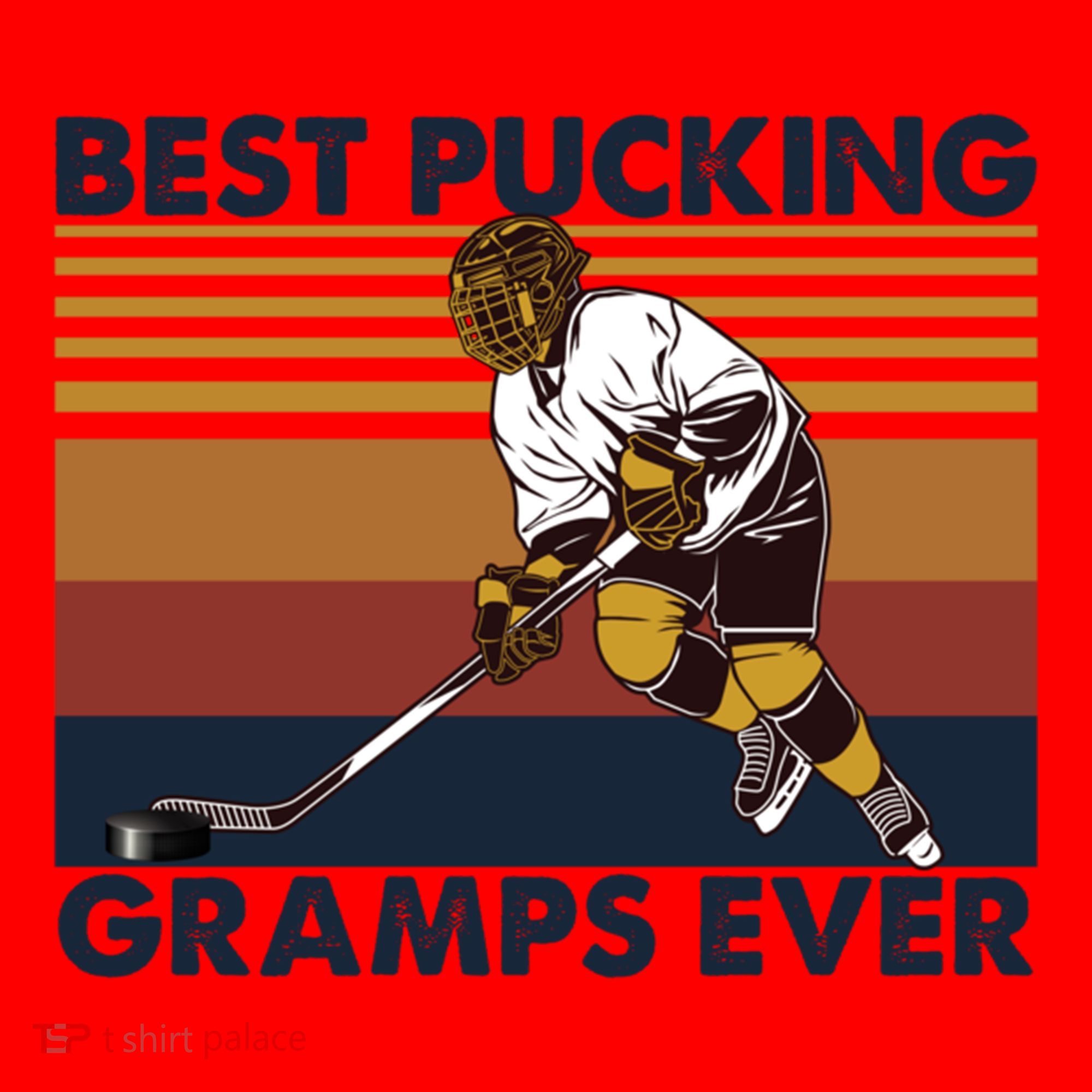 Best Pucking Gramps Ever Funny Hockey Grandpa Saying Gift Santa Hat