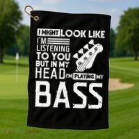 Bass Player Gift for Bass Guitar Player Bassist Golf Towel thumb 1