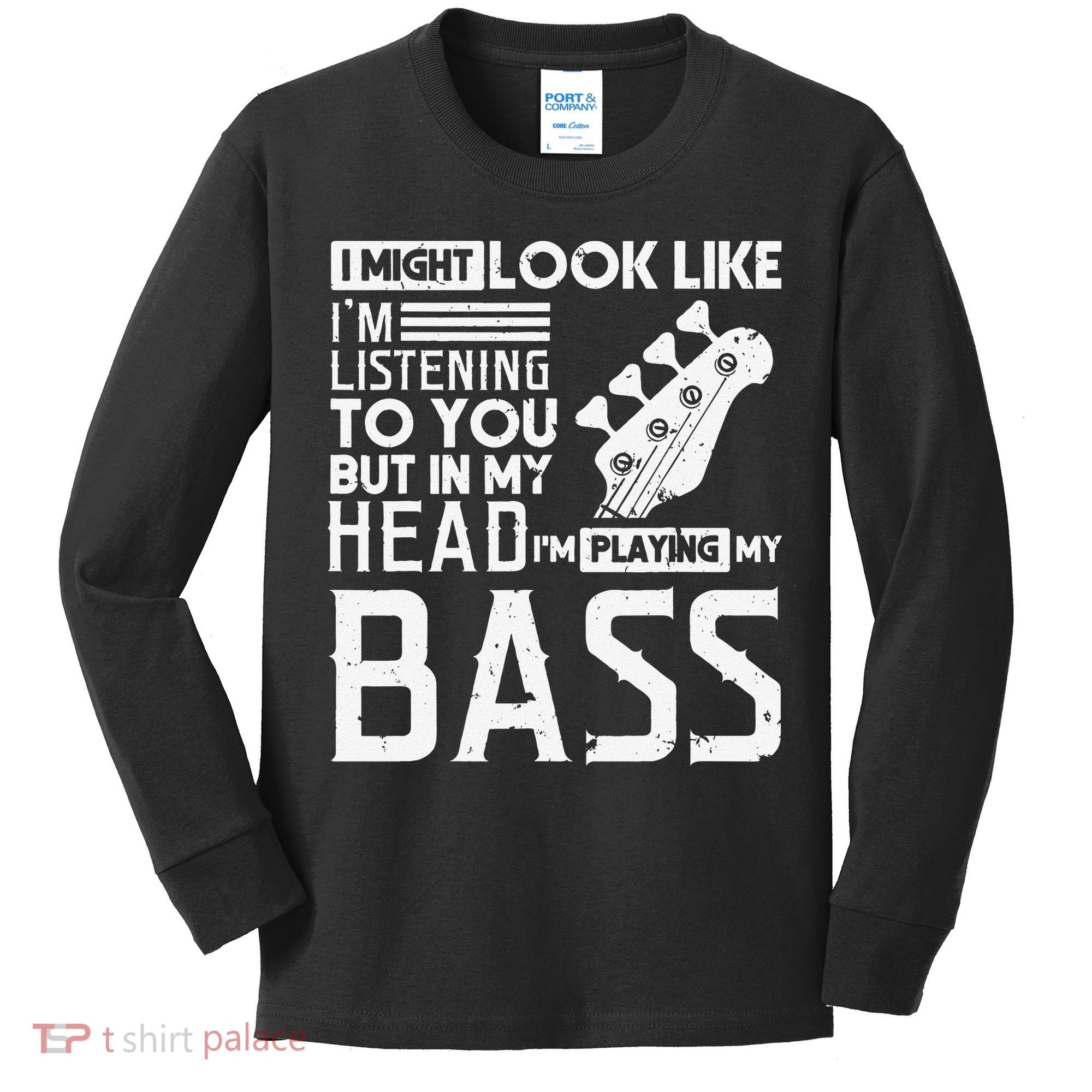 Bass Player Gift for Bass Guitar Player Bassist Kids Long Sleeve Shirt
