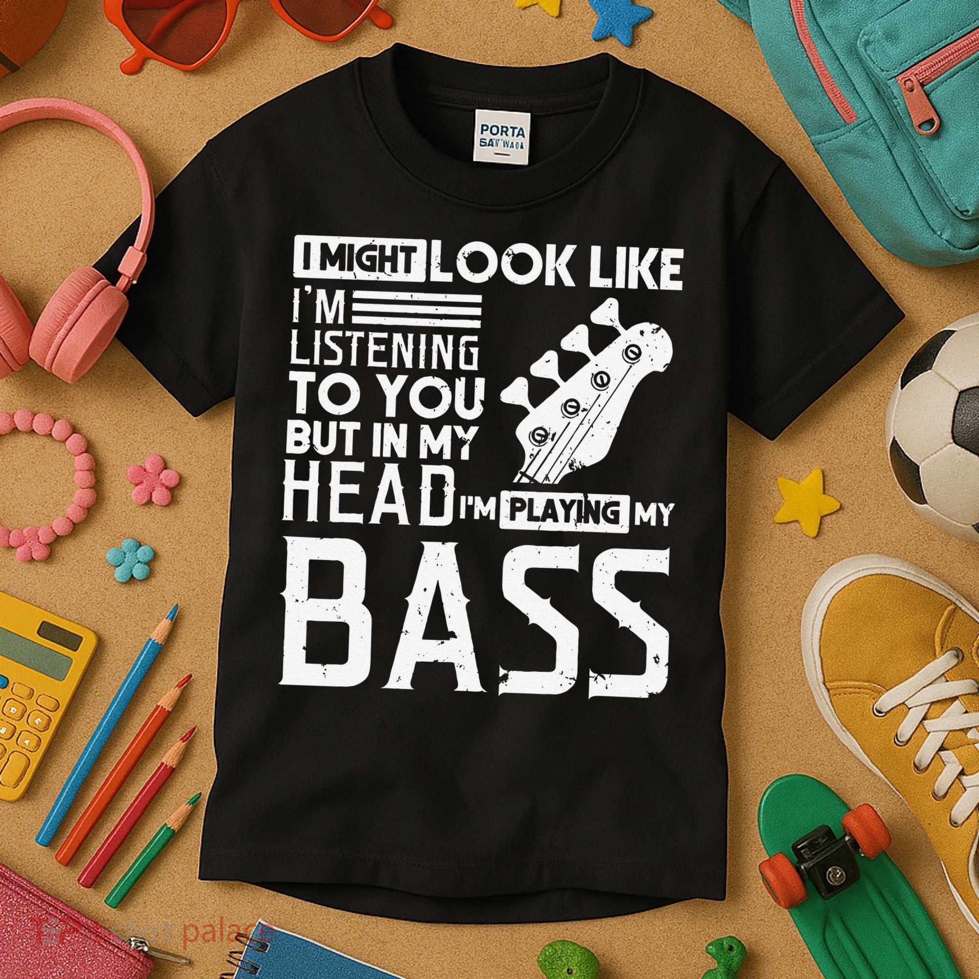 Bass Player Gift for Bass Guitar Player Bassist Kids T-Shirt