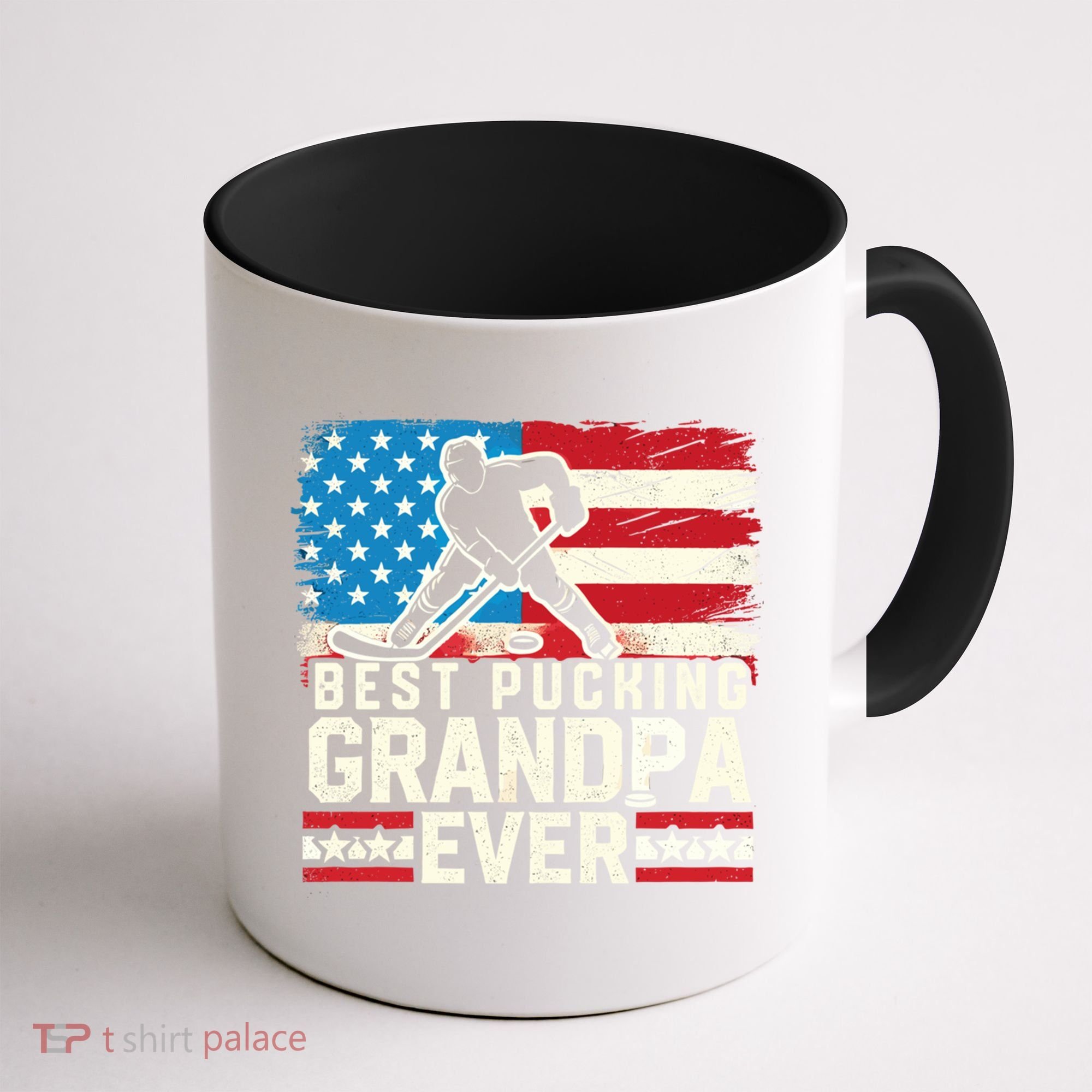 Best Pucking Grandpa Ever Gift Hockey Lover Gift Coffee Mug