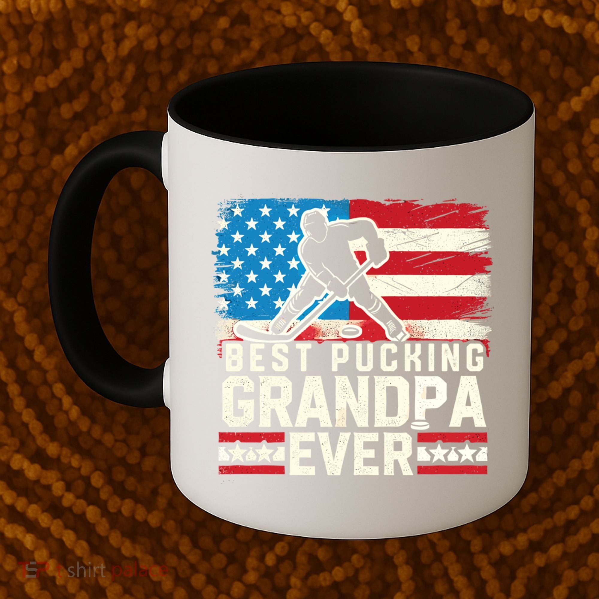 Best Pucking Grandpa Ever Gift Hockey Lover Gift Coffee Mug