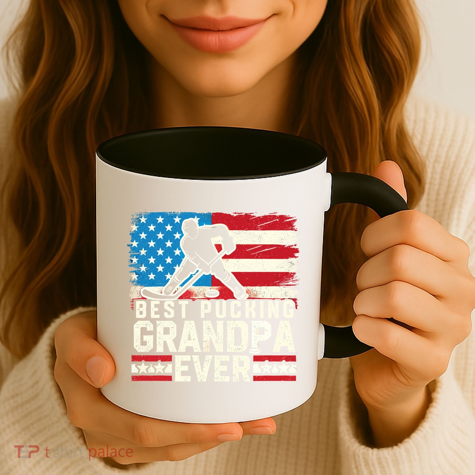 Best Pucking Grandpa Ever Gift Hockey Lover Gift Coffee Mug