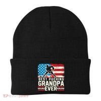 Best Pucking Grandpa Ever Gift Hockey Lover Gift Beanie thumb 0