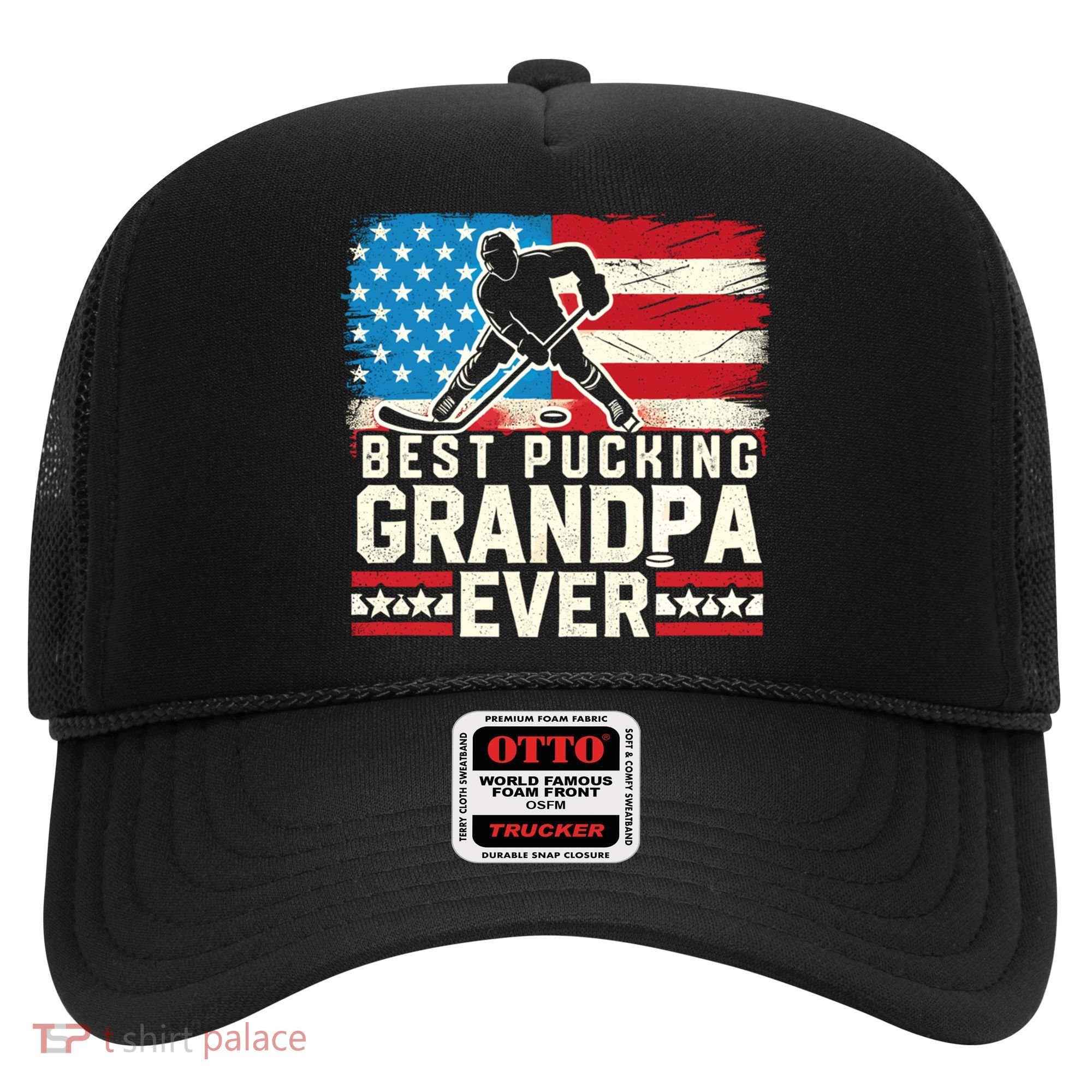 Best Pucking Grandpa Ever Gift Hockey Lover Gift Hat