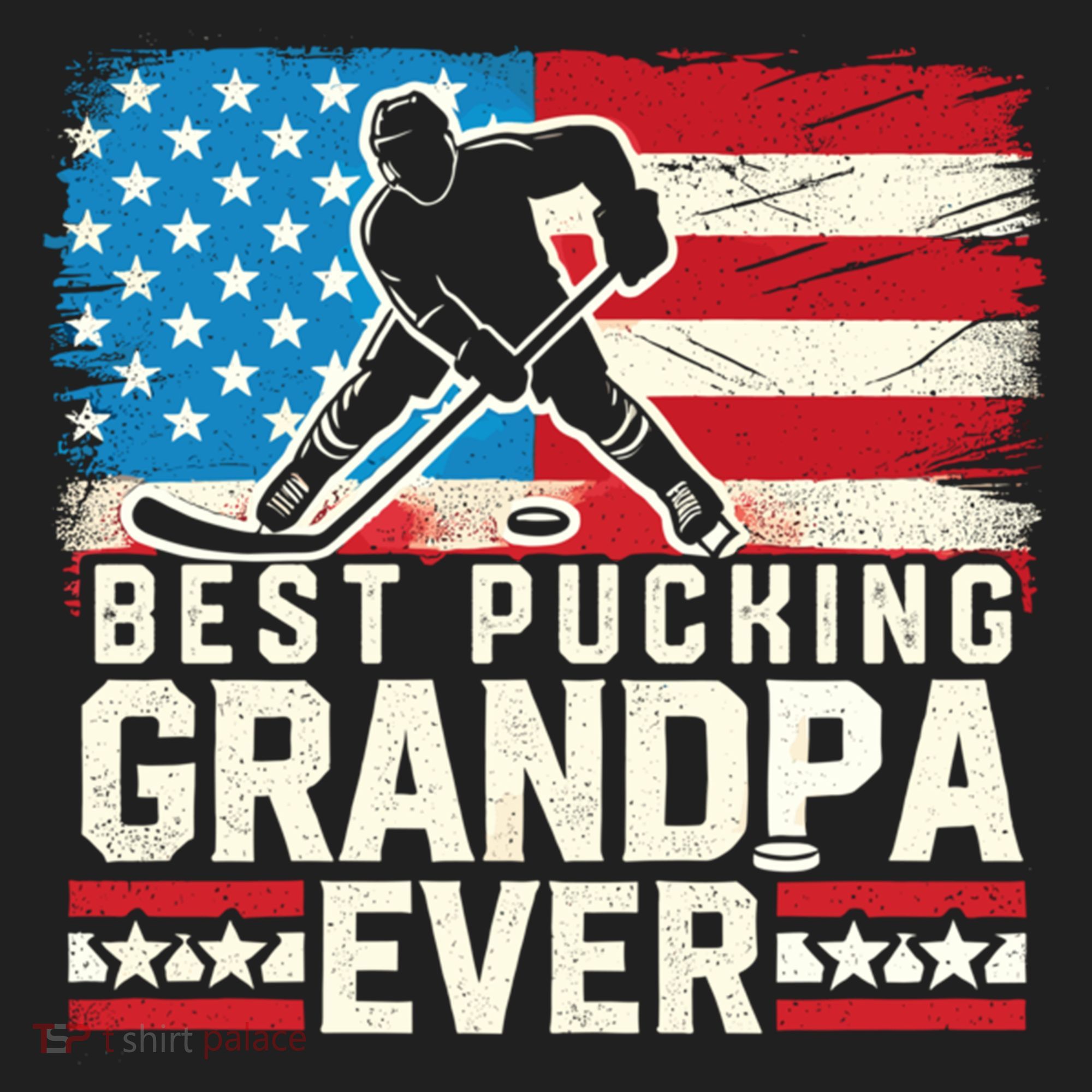 Best Pucking Grandpa Ever Gift Hockey Lover Gift Golf Towel
