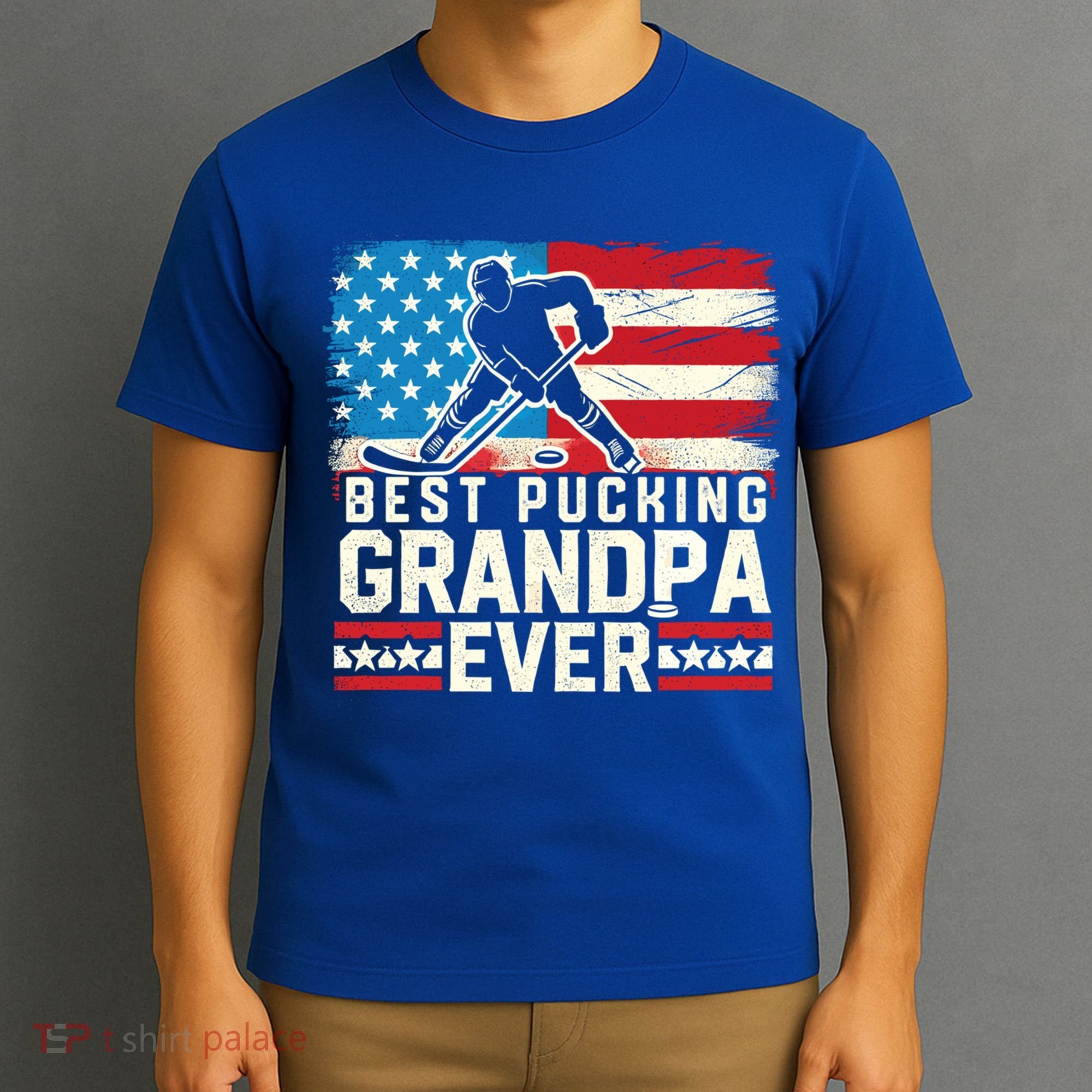 Best Pucking Grandpa Ever Gift Hockey Lover Gift T-Shirt