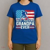 Best Pucking Grandpa Ever Gift Hockey Lover Gift T-Shirt thumb 4