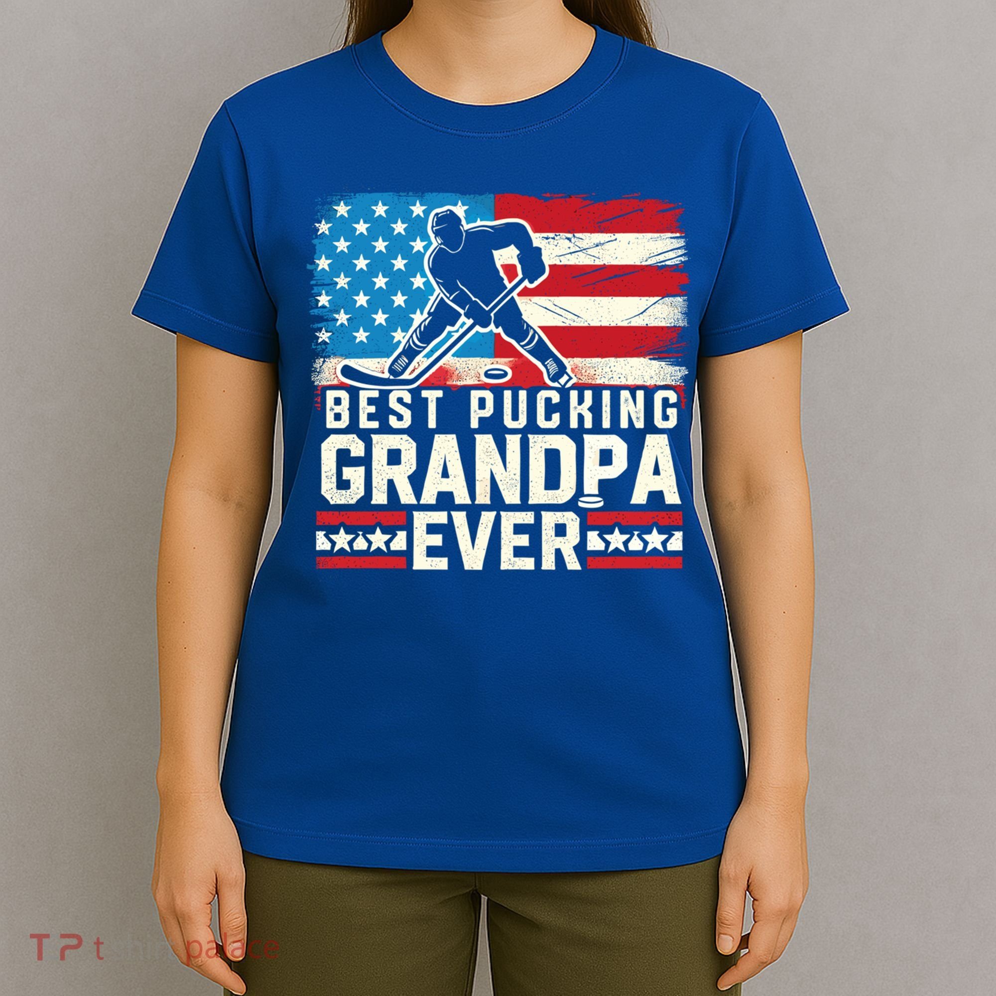 Best Pucking Grandpa Ever Gift Hockey Lover Gift T-Shirt