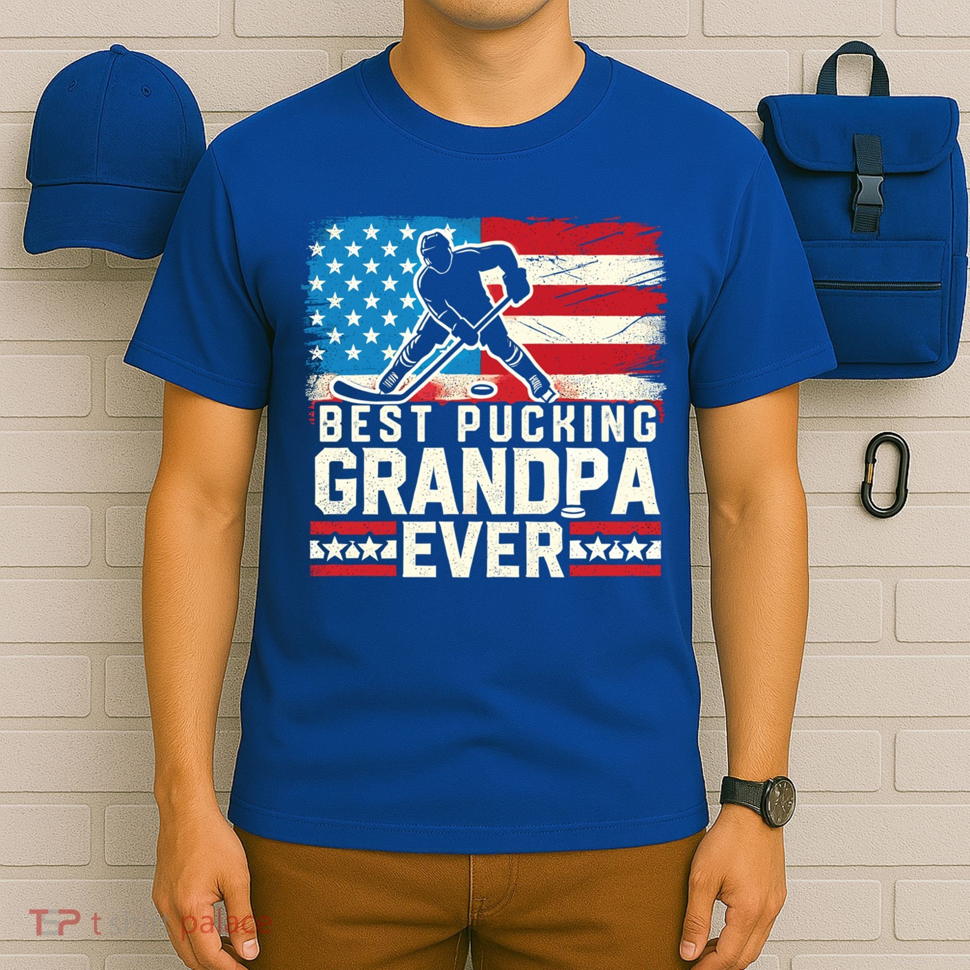 Best Pucking Grandpa Ever Gift Hockey Lover Gift T-Shirt