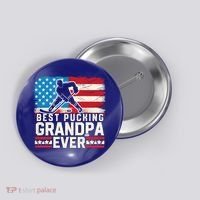 Best Pucking Grandpa Ever Gift Hockey Lover Gift Button thumb 0