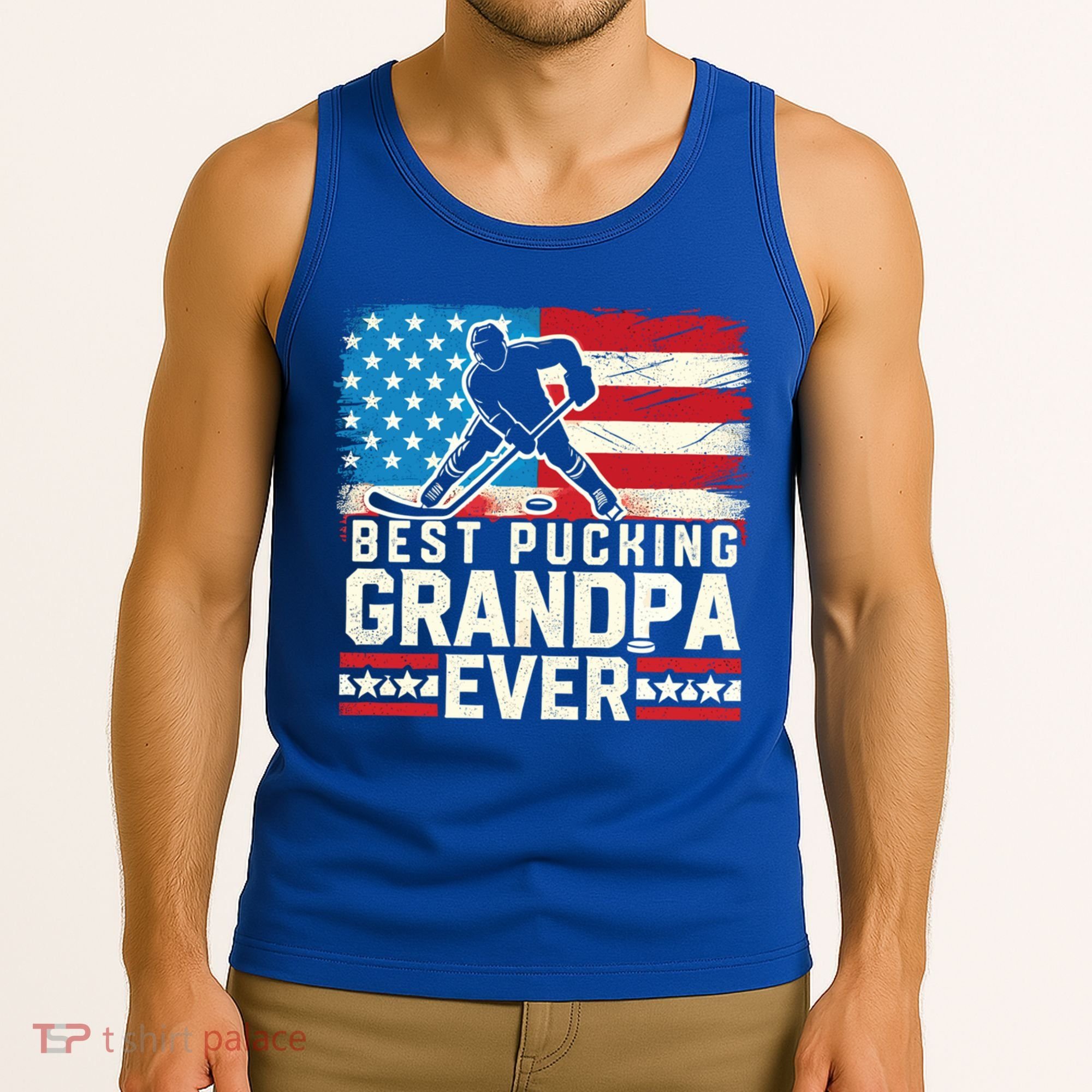 Best Pucking Grandpa Ever Gift Hockey Lover Gift Tank Top