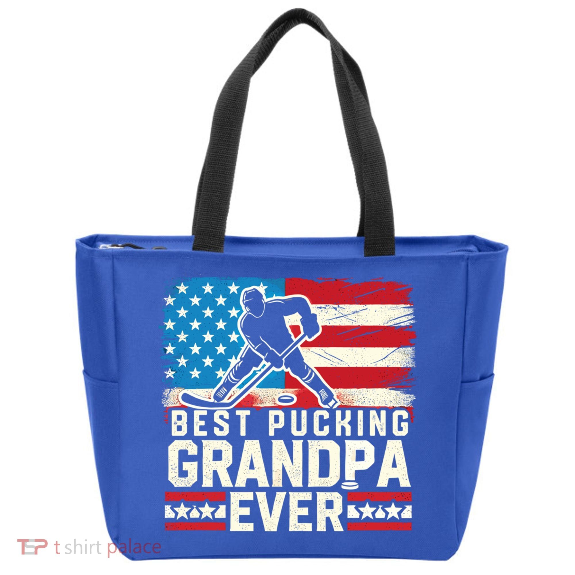 Best Pucking Grandpa Ever Gift Hockey Lover Gift Tote Bag