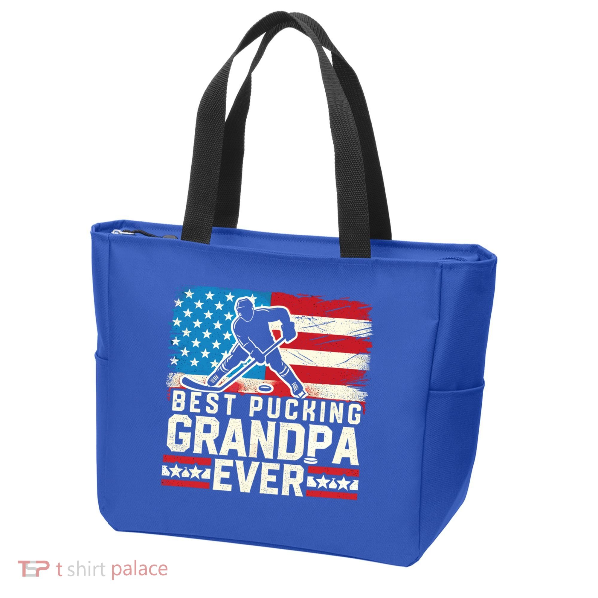 Best Pucking Grandpa Ever Gift Hockey Lover Gift Tote Bag