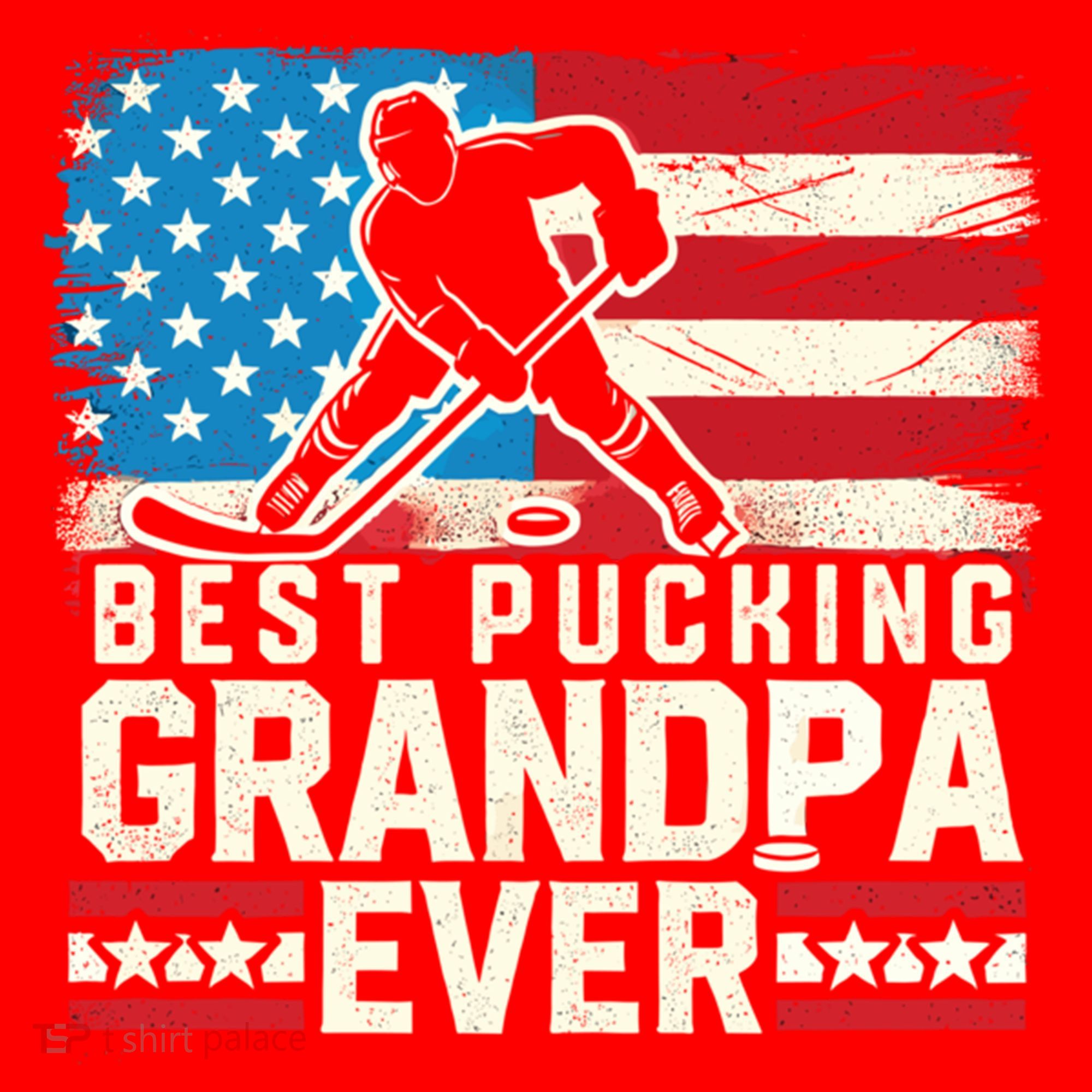 Best Pucking Grandpa Ever Gift Hockey Lover Gift Santa Hat