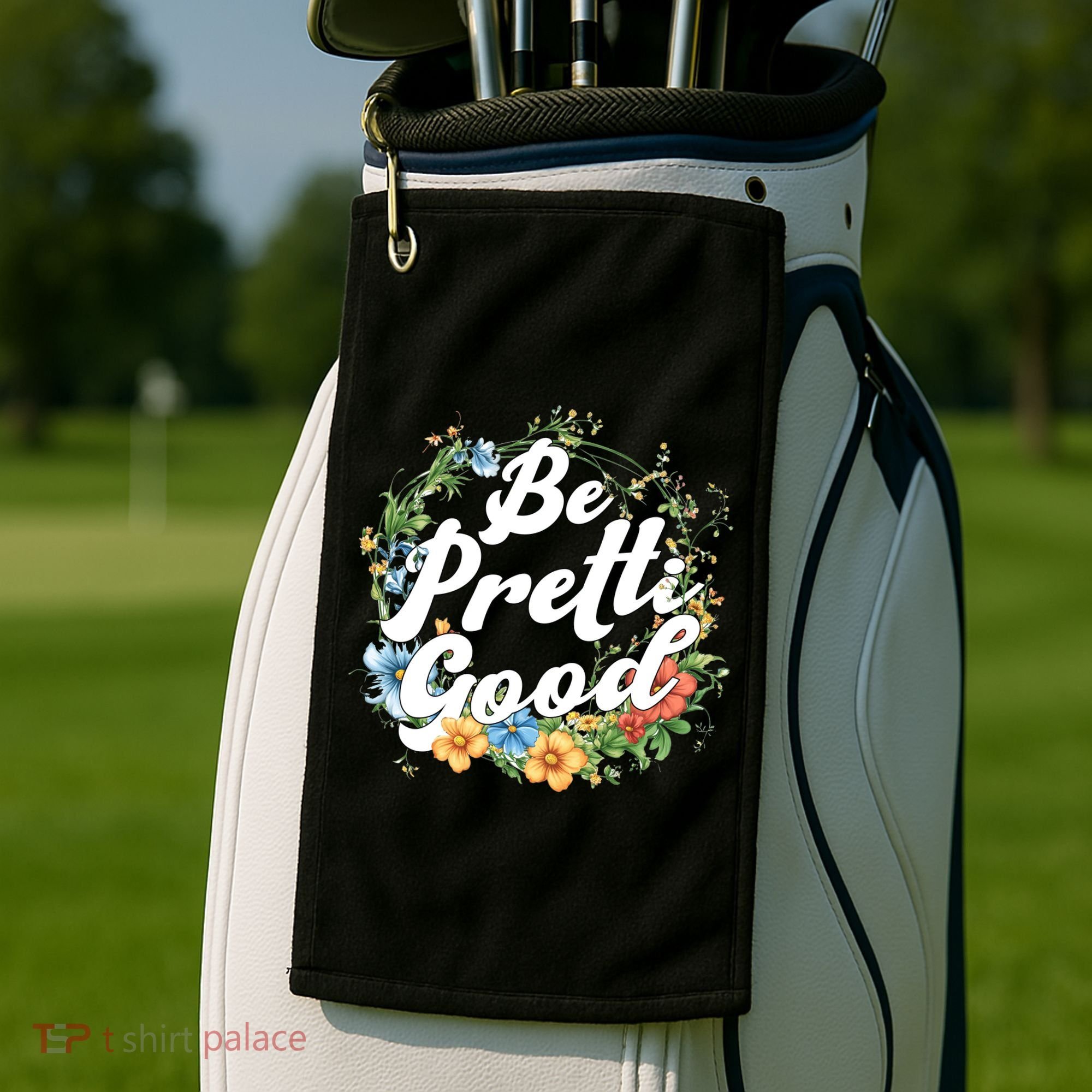 Be Pretti Good Anti ICE Boho Flowers Golf Towel