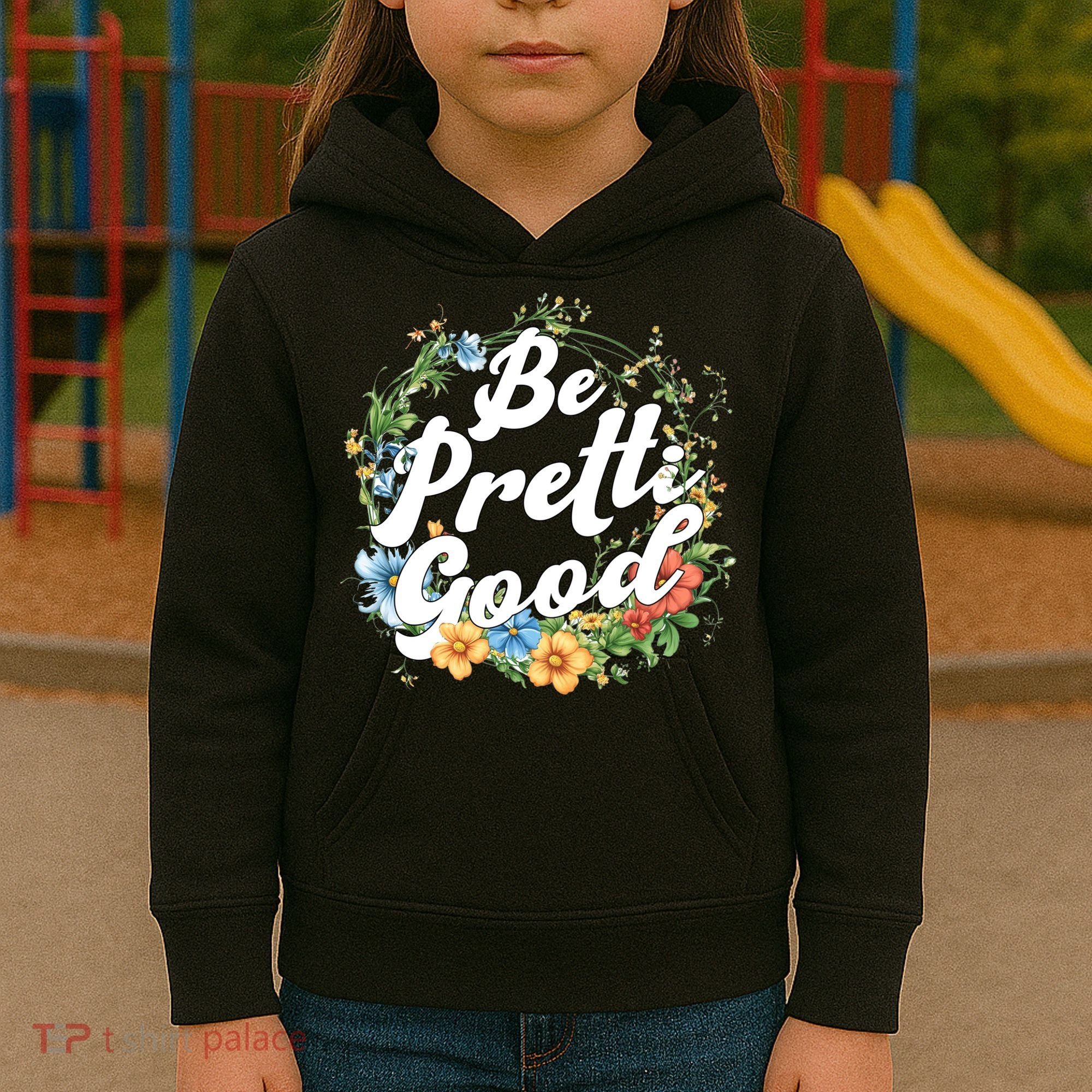 Be Pretti Good Anti ICE Boho Flowers Kids Hoodie