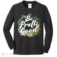 Be Pretti Good Anti ICE Boho Flowers Kids Long Sleeve Shirt thumb 0