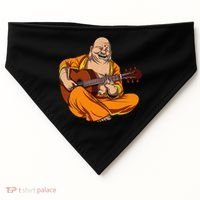 Buddha Playing Guitar Zen Yoga Meditation Funny Namaste USA-Made Doggie Bandana thumb 0