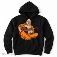 Buddha Playing Guitar Zen Yoga Meditation Funny Namaste Hoodie thumb 0