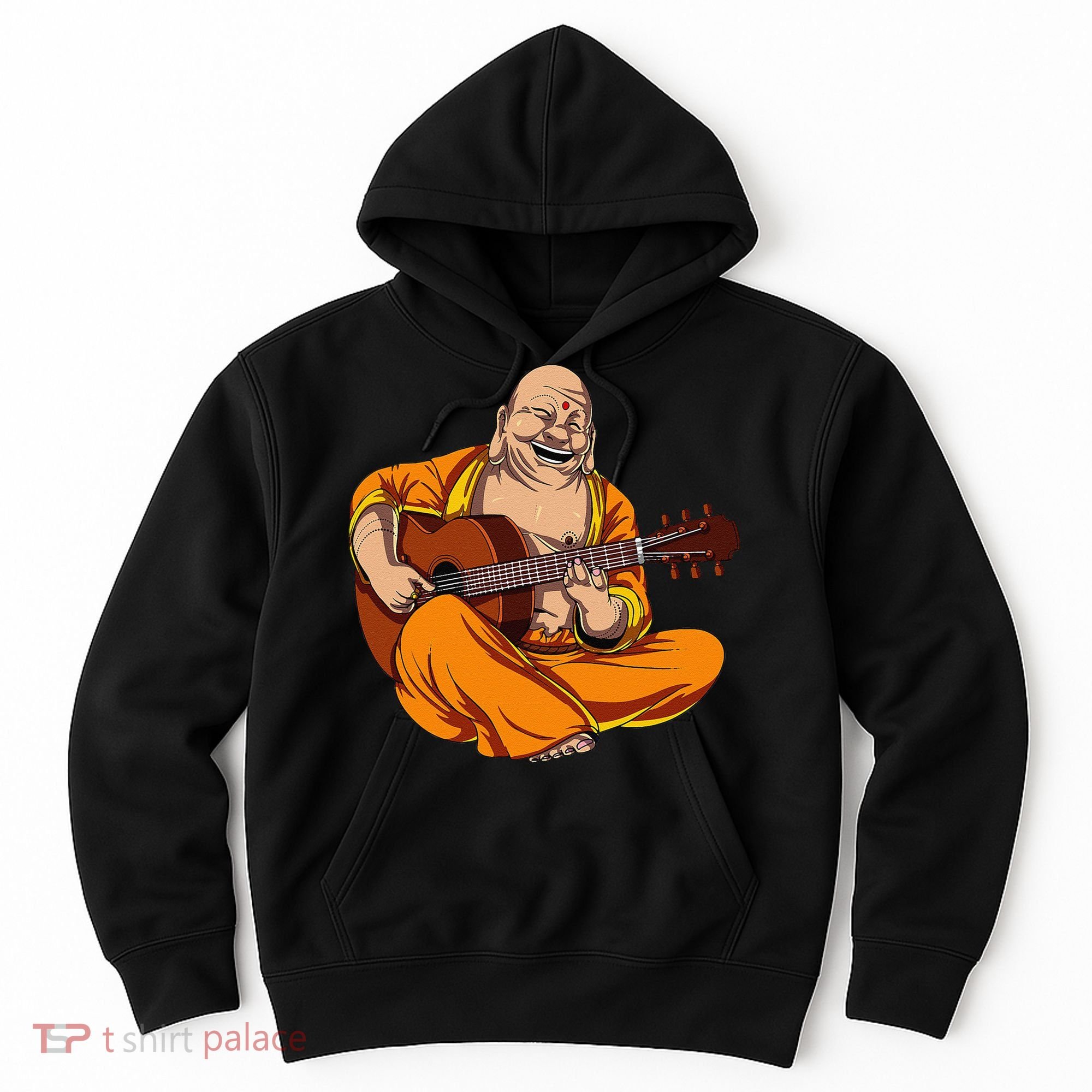 Buddha Playing Guitar Zen Yoga Meditation Funny Namaste Hoodie