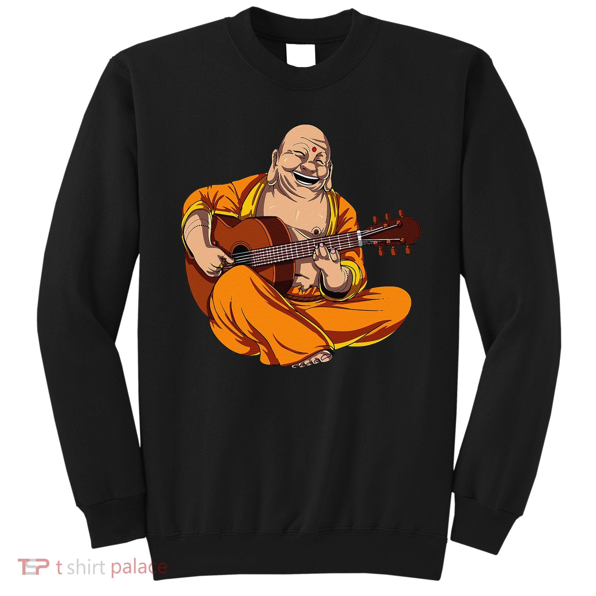 Buddha Playing Guitar Zen Yoga Meditation Funny Namaste Sweatshirt